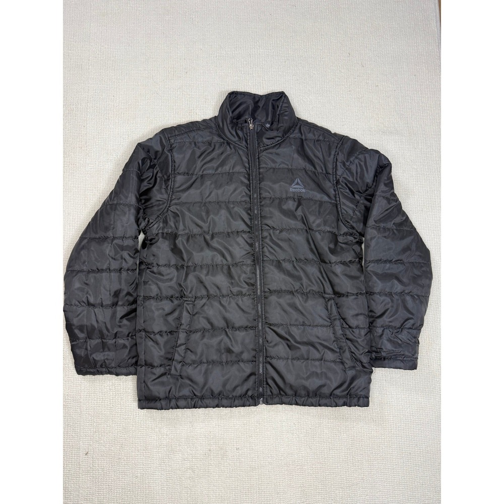 Reebok‎ Mens Black Quilted Puffer Jacket Full Zip Lightweight Size Large L/G
